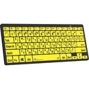 Logickeyboard LargePrint Black-on-Yellow Bluetooth Mini Keyboard (Windows, US English & Hebrew)