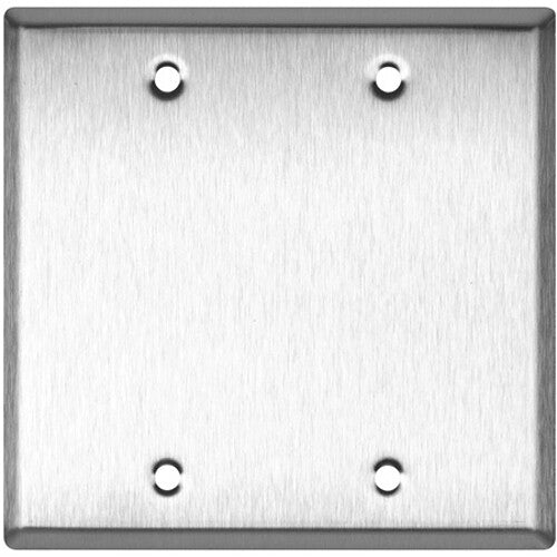 TecNec 2-Gang Blank Wall Plate (Clear Anodized Aluminum)