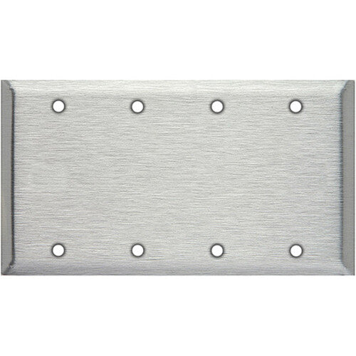 TecNec 4-Gang Blank Wall Plate (Anodized Clear)