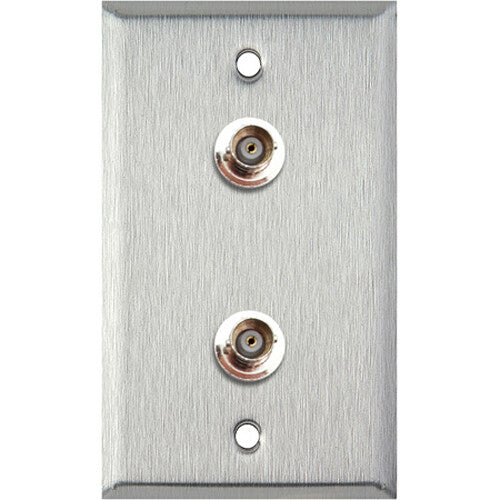 TecNec 1-Gang Wall Plate with 2 BNC Female Connectors (Black)