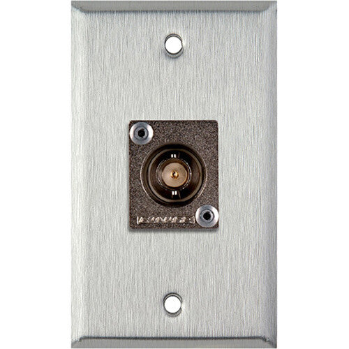 TecNec 1-Gang Wall Plate with Canare 12G-SDI BNC Female Connector (Clear Anodized Aluminum)