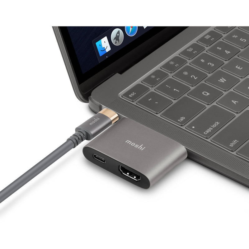 Moshi USB Type-C to HDMI Adapter with Power Delivery (Titanium Gray)