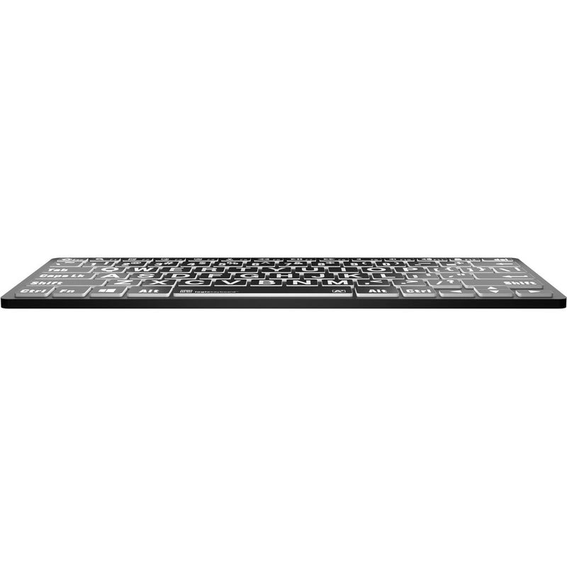 Logickeyboard LargePrint White-on-Black Bluetooth Mini Keyboard (Windows, US English)