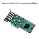 SIIG 4-Port USB 3.0 Type-A PCIe Card