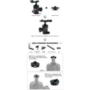 Sunwayfoto DDC-50IT 50mm Clamp Conversion Kit with Adapter Boss Set