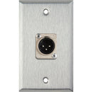 TecNec 1-Gang Wall Plate with 3-Pin XLR Male Connector (White Lexan)
