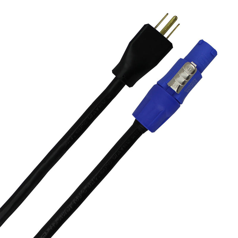 Pro Co Sound eCord Neutrik powerCON NAC3FCA Male to NEMA 5-15P Male Cable (15')
