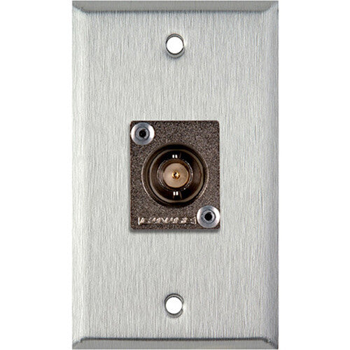 TecNec 1-Gang Wall Plate with Canare 12G-SDI BNC Female Connector (White Lexan)