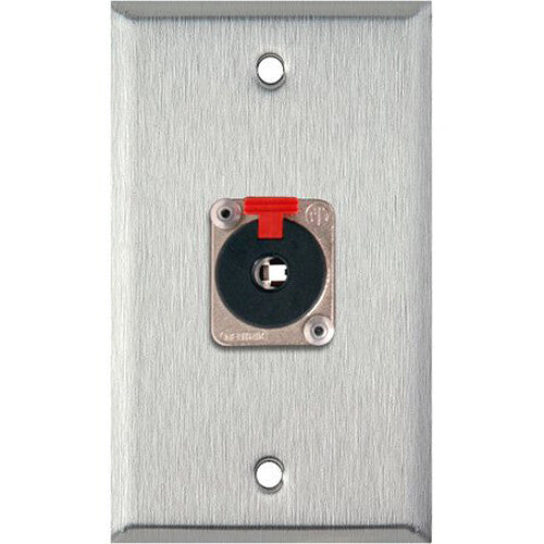 TecNec 1-Gang Wall Plate with Latching 1/4" TRS Connector (Anodized Clear)