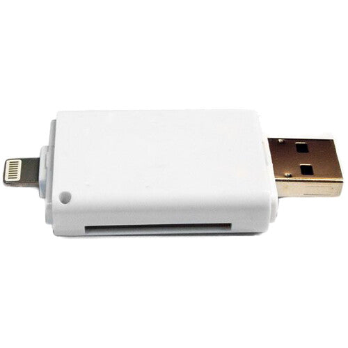 KJB Security Products Universal Memory Card Reader (USB Type-A / Mini-USB / Lightning)