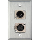 TecNec 1-Gang Wall Plate with with XLR Male & Female Connectors (Stainless Steel)