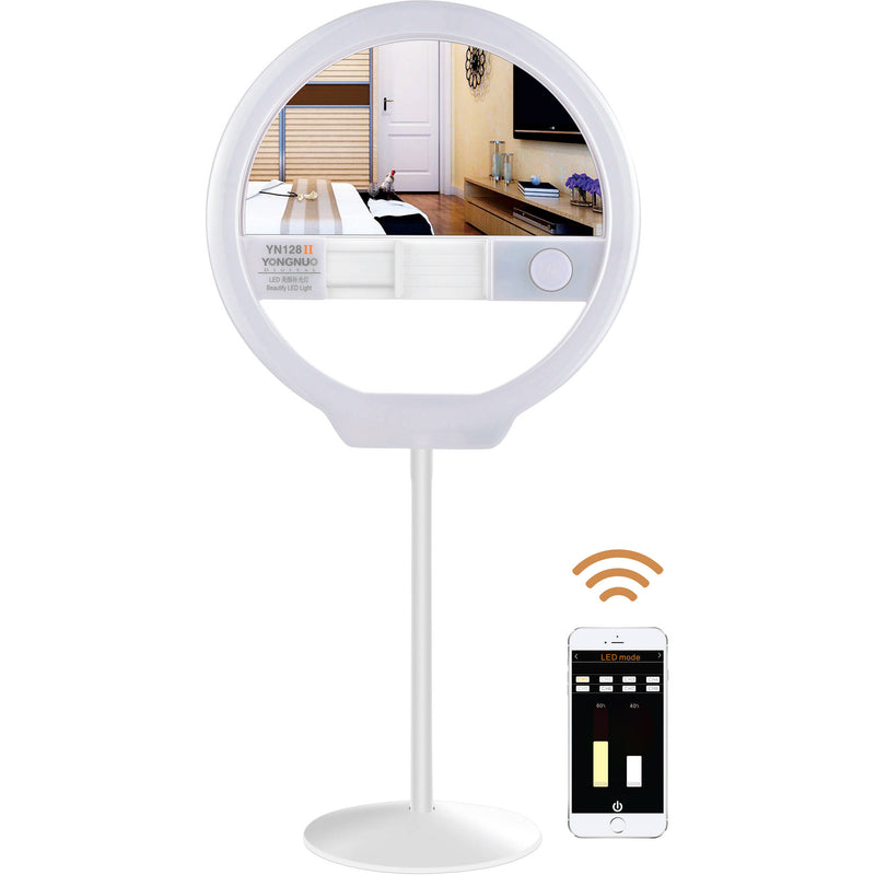Yongnuo App-Controllable Portable LED Ring/Beauty Light with Integrated Mirror (Pink)