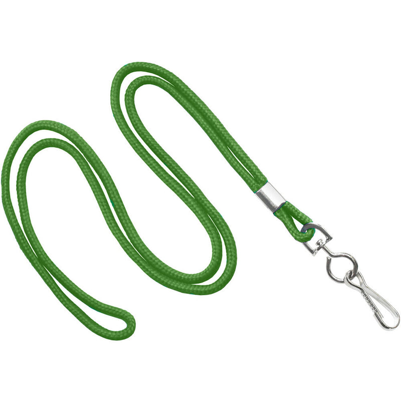 IDP 1/8" Round Braid Non-Breakaway Lanyard (Green) 100-Pack