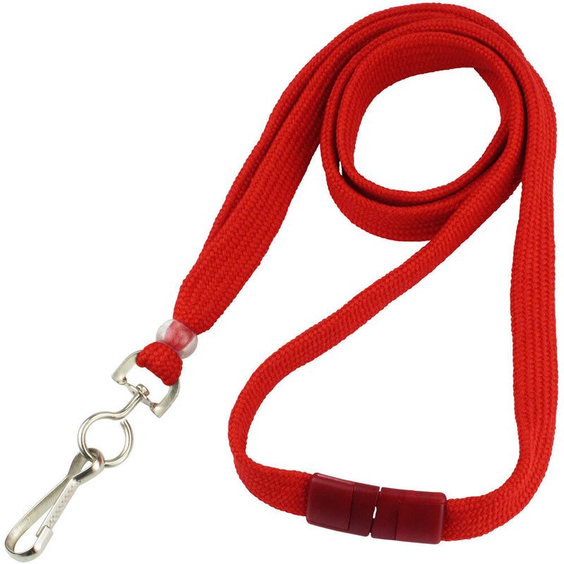 IDP 3/8" Round Braid Breakaway Lanyard (Red) 100-Pack