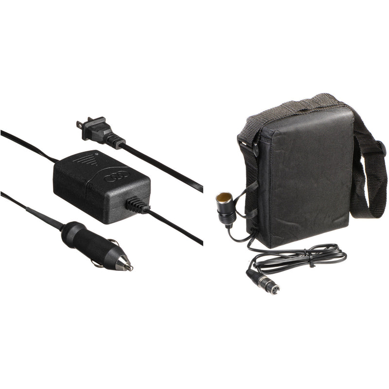 Bescor BES-018XLRA Shoulder Pack Lead-Acid Battery - 12 VDC, 18 amp hours - Cigarette and 4-Pin XLR Connectors, with Automatic Charger