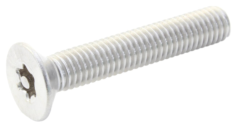 TR FASTENINGS M5 12 M4A2MC S50 CSK T25 Security Screw, Security, Tamperproof, Stainless Steel A2, Flat / Countersunk Hex Socket, 12 mm, M5