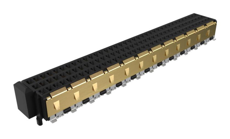 AMPHENOL COMMUNICATIONS SOLUTIONS 10160299-1111002LF Mezzanine Connector, Receptacle, 1 mm, 3 Rows, 111 Contacts, Surface Mount, Copper Alloy
