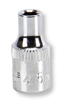 MULTICOMP PRO MP14-CRV045 Socket, Hex, 4.5mm, 1/4" Drive Size, Chrome Vanadium, DIN3120
