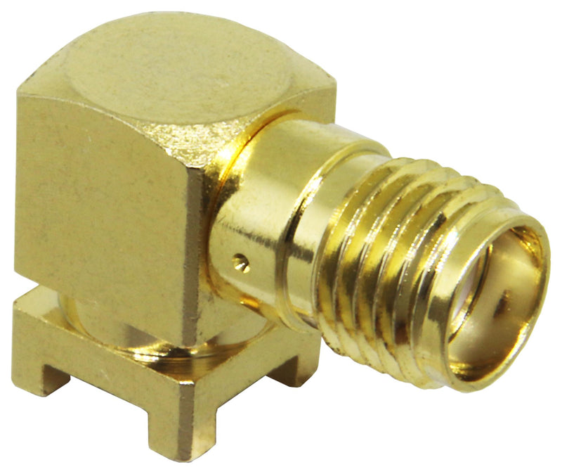 LINX - TE CONNECTIVITY CONSMA002-SMD-G RF / Coaxial Connector, SMA Coaxial, Right Angle Jack, Surface Mount Horizontal, 50 ohm