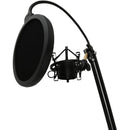 Pyle Pro Floor-Standing Suspension Mic Boom Stand with Pop Filter and Shockmount