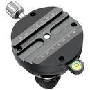 Leofoto YB-100LK Leveling Base with Arca-Type Clamp for 100mm Half Bowl (Long Handle with Ballast Hook)