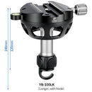 Leofoto YB-100LK Leveling Base with Arca-Type Clamp for 100mm Half Bowl (Long Handle with Ballast Hook)
