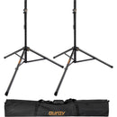 Auray Deluxe PA Speaker Kit with Two Speaker Stands, Two XLR Cables, Bag & Touch-Fastener Straps