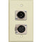 TecNec 1-Gang Wall Plate with with XLR Male & Female Connectors (Ivory Lexan)