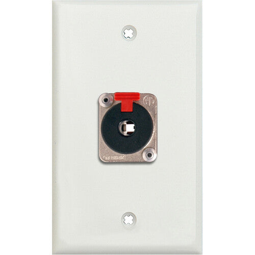 TecNec 1-Gang Wall Plate with Latching 1/4" TRS Connector (White Lexan)