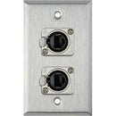 TecNec My Custom Shop WPL-1182 Dual Neutrik NE8FDP Single-Gang Wall Plate (Stainless Steel)