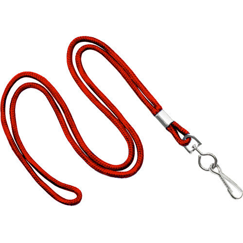 IDP 1/8" Round Braid Non-Breakaway Lanyard (Red) 100-Pack