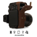 MegaGear Ever Ready Leather Camera Case for Nikon Coolpix P950 (Dark Brown)