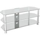 AVF Group 45" Classic Corner Glass TV Stand with Cable Management (Chrome with Clear Glass)