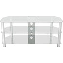 AVF Group 45" Classic Corner Glass TV Stand with Cable Management (Chrome with Clear Glass)