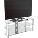 AVF Group 45" Classic Corner Glass TV Stand with Cable Management (Chrome with Clear Glass)