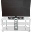 AVF Group 45" Classic Corner Glass TV Stand with Cable Management (Chrome with Clear Glass)