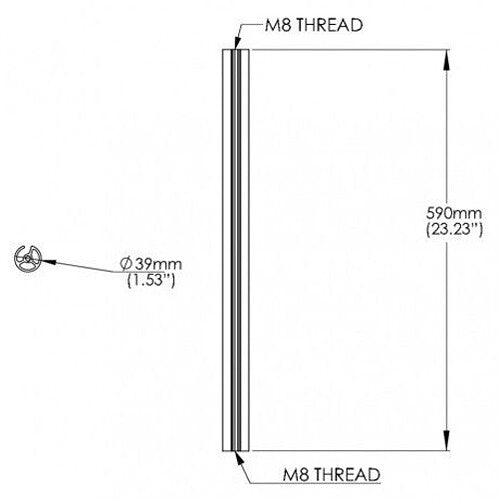 Atdec AF-P590-S Replacement Pole for AF Series Mounts (Silver)