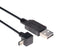 L-COM CAA-90DMB5-2M USB Cable, Type A Plug to 90&deg; Mini Type B Plug, 2 m, 6.6 ft, USB 2.0, Black