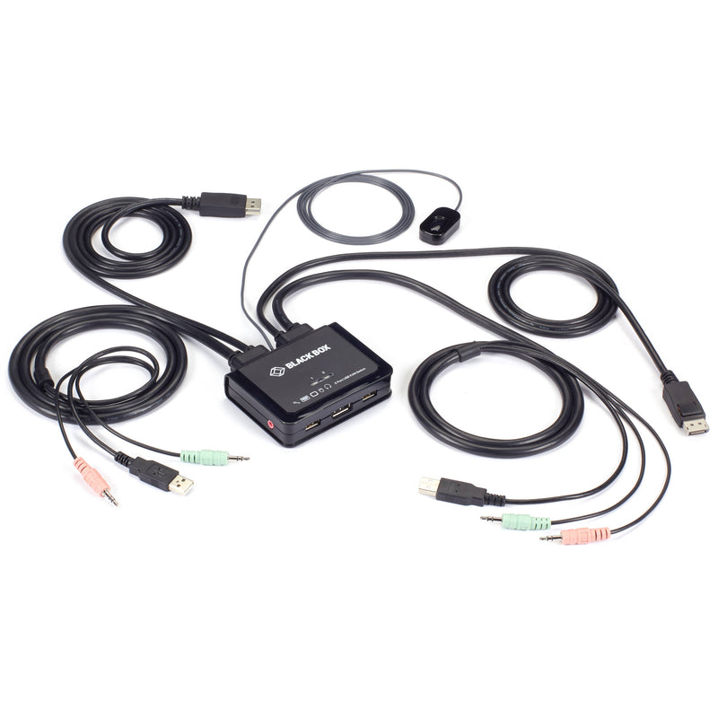 Black Box 2-Port UHD 4K60 Desktop DisplayPort Cable KVM Switch