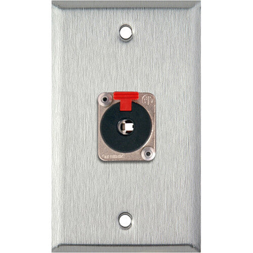 TecNec 1-Gang Wall Plate with Latching 1/4" TRS Connector (Gray Lexan)