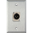 TecNec 1-Gang Wall Plate with 3-Pin XLR Male Connector (Gray Lexan)