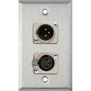 TecNec 1-Gang Wall Plate with with XLR Male & Female Connectors (Gray Lexan)