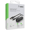 Belkin Boost Charge 24W USB Type-A Car Charger with USB-A/USB-C Cable