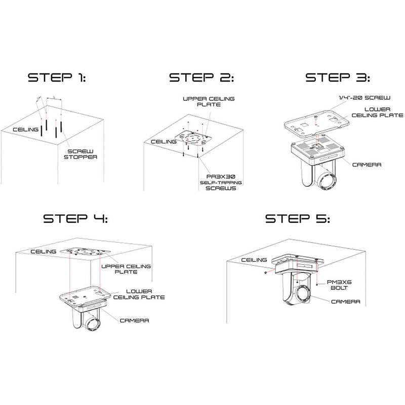 ikan OTTICA PTZ Camera Ceiling Mount (Black)