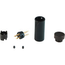 Cable Techniques Low-Profile Right-Angle Mini-XLR 3-Pin Male Connector with Adjustable Exit (Standard Outlet, Black Cap)