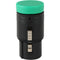 Cable Techniques Low-Profile Right-Angle XLR 3-Pin Female Connector (Standard Outlet, A-Shell, Green Cap)