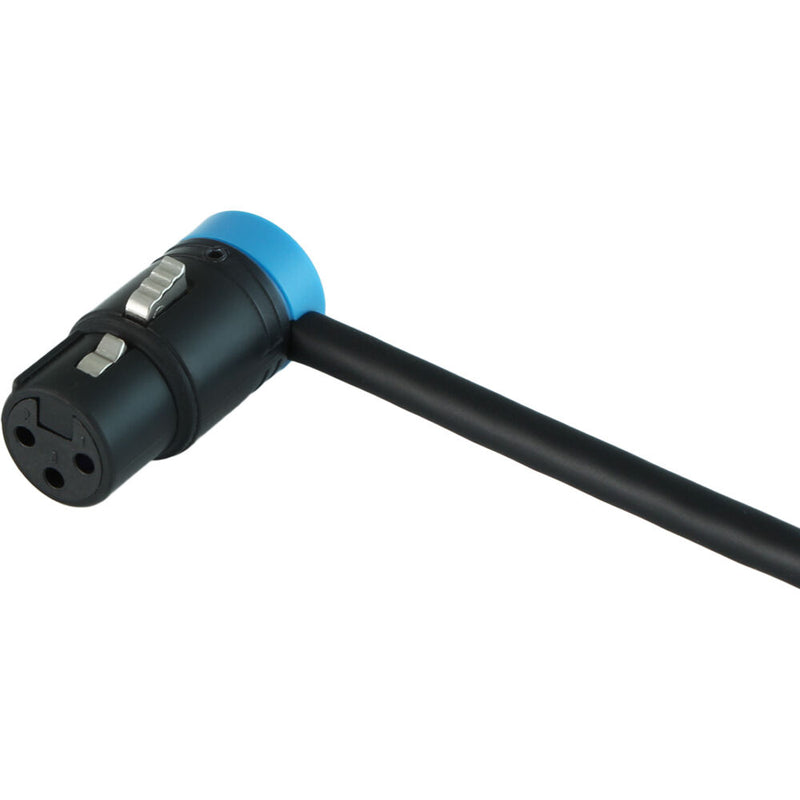 Cable Techniques Low-Profile Right-Angle XLR 3-Pin Female Connector (Large Outlet, A-Shell, Blue Cap)