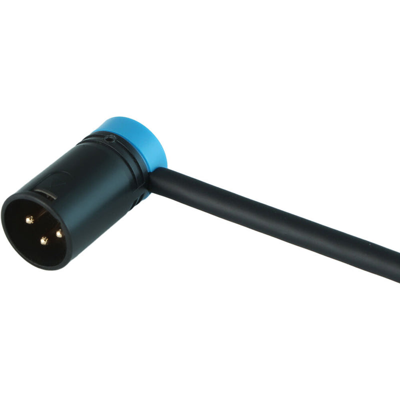 Cable Techniques Low-Profile Right-Angle XLR 3-Pin Male Connector (Large Outlet, A-Shell, Blue Cap)