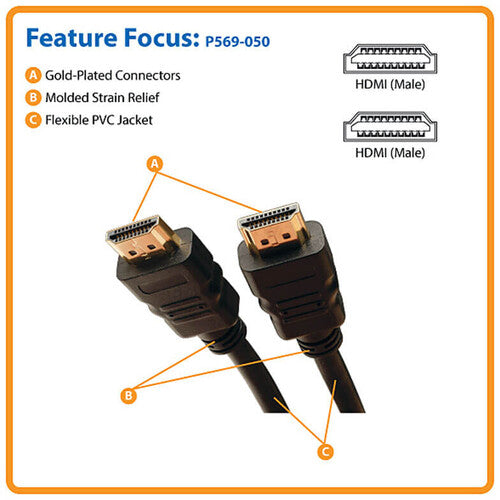 Tripp Lite Standard HDMI Cable with Ethernet (50')