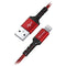Tera Grand C89 MFi Certified Lightning to USB Sync and Charging Cable (4', Red/Black)